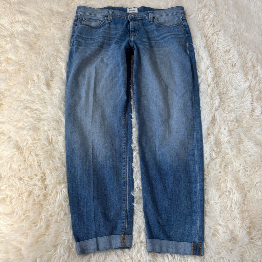 Hudson Jeans Mid Rise Slim Boyfriend Cuffed Medium Wash Denim Size 29